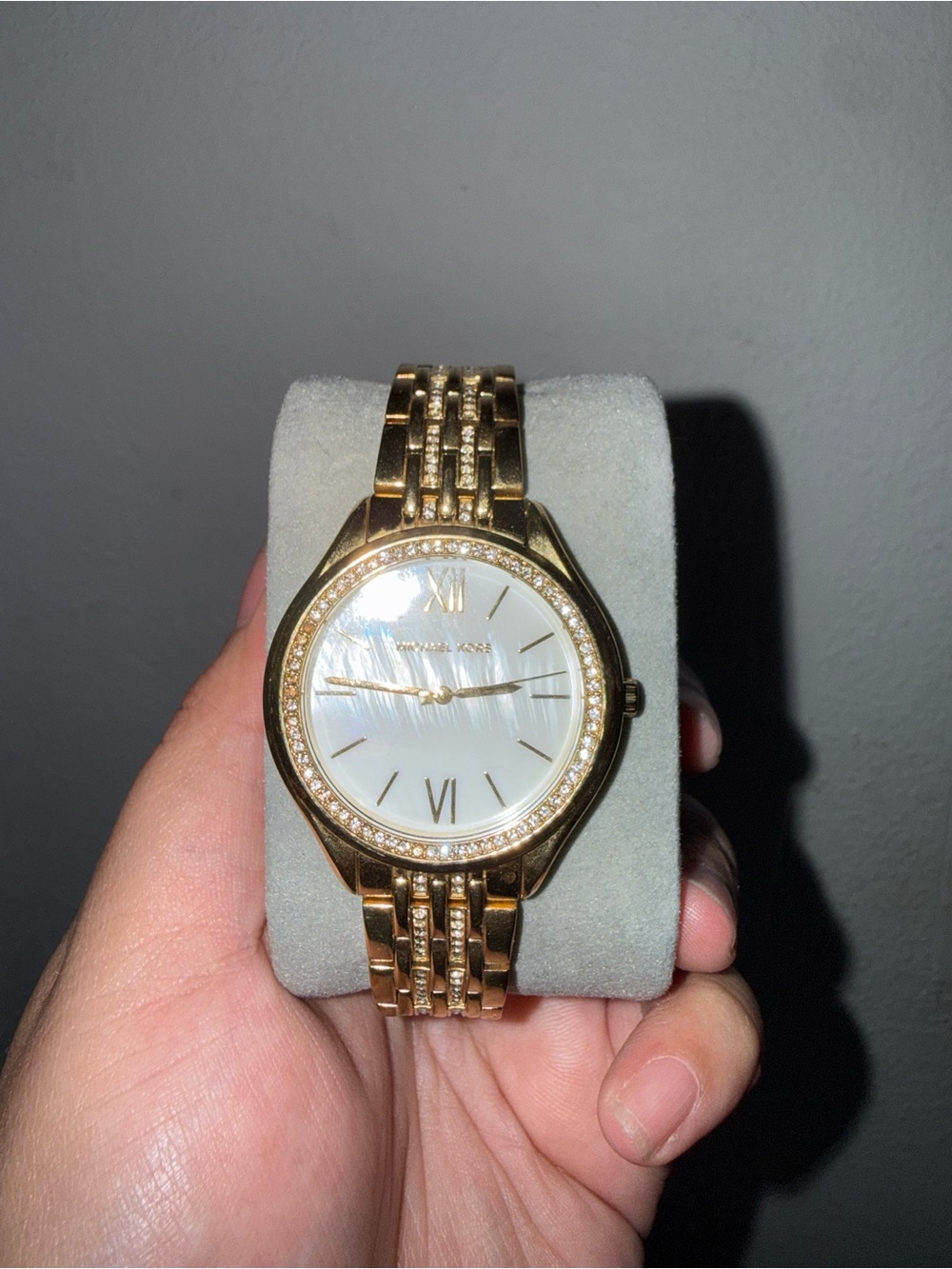 Michael Kors Gold-Tone Women's Bracelet Watch with Mother-of-Pearl Dial
